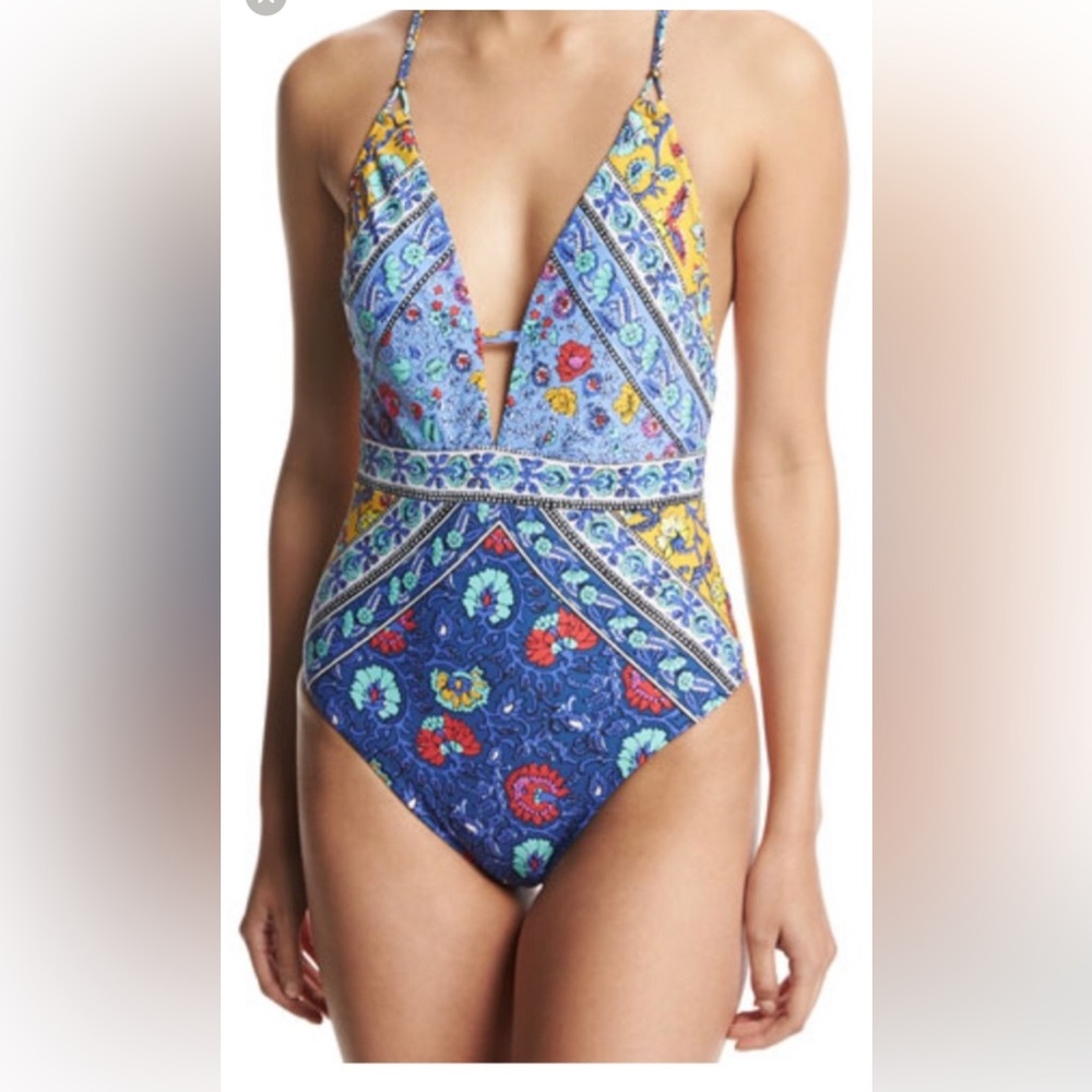 Nanette Lepore Multicolor Blue Floral One-Piece. NWOT